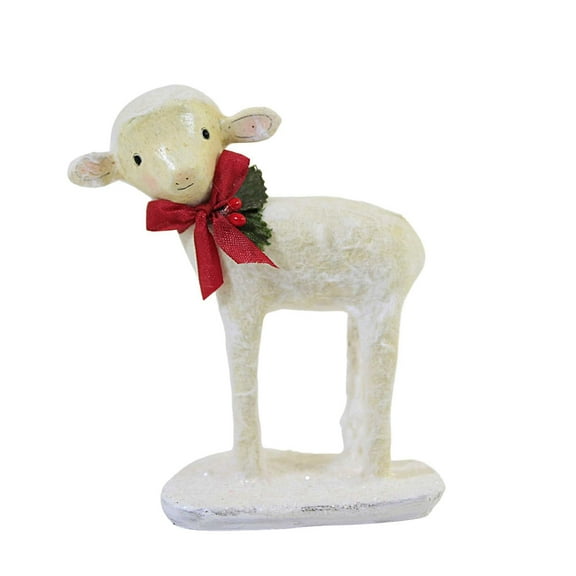 Christmas Christmas Lamb Polyresin Pinch Of Prim Holly Ml8904 Standing