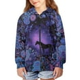 thumbnail image 3 of Uourmeti Art Flowers Design Horse Youth Athletic Sweatshirt Zip Up Hooded Long Sleeve with Pockets Sports Jacket for Gym Size 14-16, 3 of 7