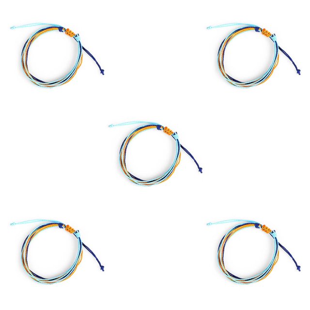 Joyería estética trenzada ajustable multicolor sweethay 5piezas Azul claro+Amarillo
