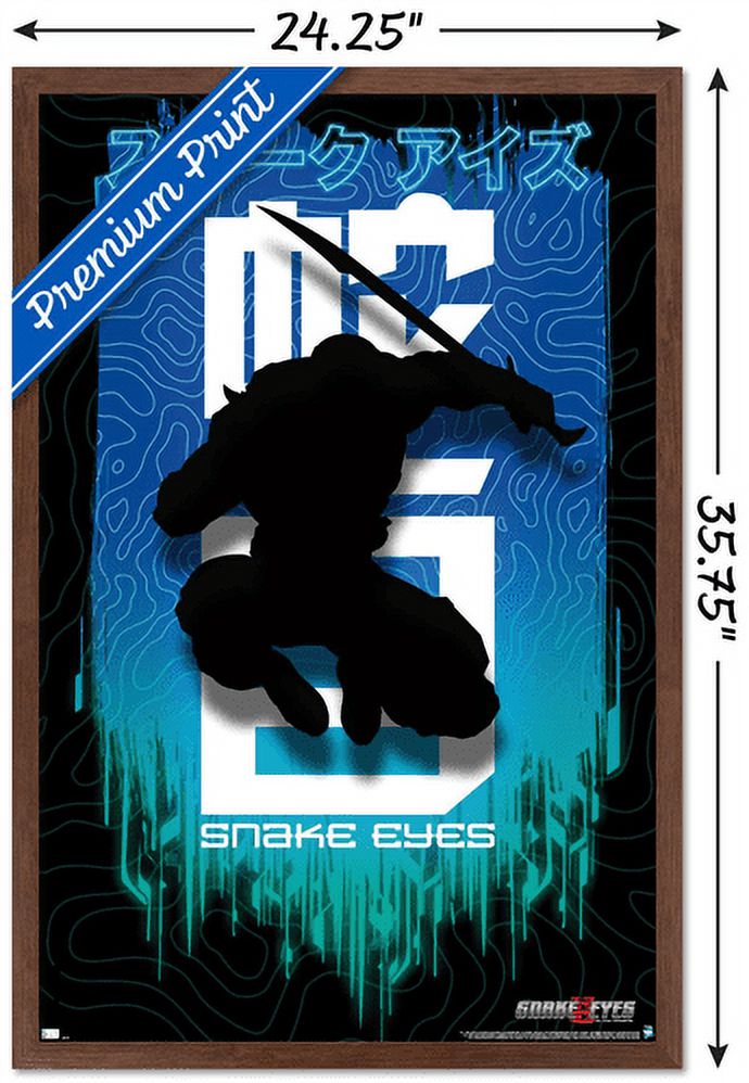 G.I. Joe: Snake Eyes - Shadow Wall Poster, 22.375" x 34", Framed
