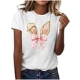 thumbnail image 1 of Mujeres Manga Corta de Verano Tops Pascua Impresa Cuello Redondo, Blusa de Moda Casual para la Primavera, 1 of 4