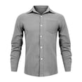 thumbnail image 4 of Lumtrix Men's Linen Shirts Casual Button Down Long Sleeve Shirt Solid Collar Summer Beach Shirts with Pocket Gray 5XL, 4 of 5