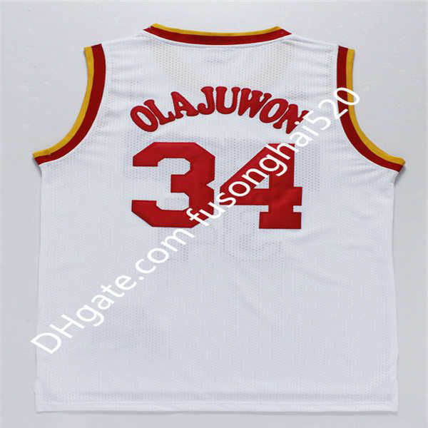 NBA_ High Quality 22 Clyde Drexler Jersey Black Red 34 Hakeem Olajuwon White  Blue Stripe 3 Steve Francis Basketball Jerseys Retro Shirts''nba''jersey 