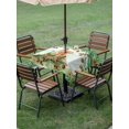 thumbnail image 4 of Outdoor Tablecloth with Umbrella Hole for Patio/Picnic/Party/Camping, Cute Squirrel Forest Waterproof Table Cloth Square Cover Washable, Green Trees Cone Leaves Mushroom (60"x 60"), 4 of 8