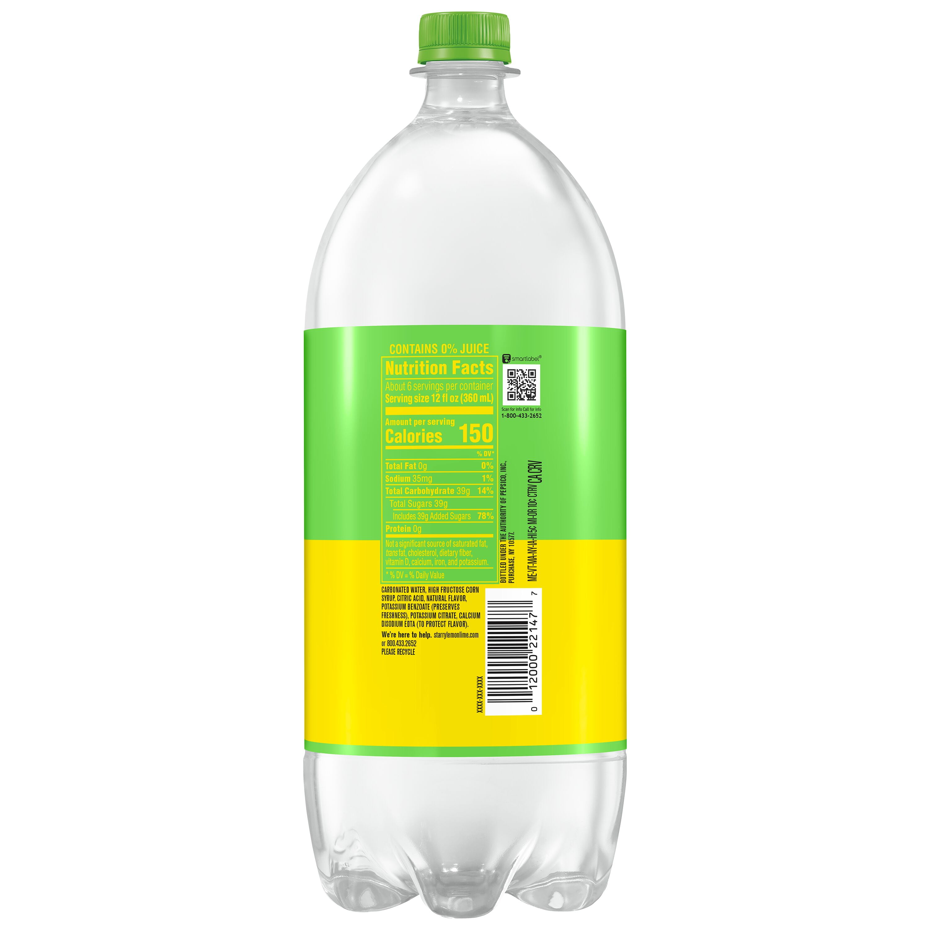 Starry Lemon Lime Soda Pop, 2 Liter, Bottle