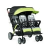 Foundations Gaggle Compass 4-Seat Quad Stroller, Reclining Seats with UV Canopy, Lime