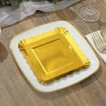 thumbnail image 6 of Efavormart 50 Pack | 5" Gold Foil Scalloped Rim Dessert Paper Plates, Disposable Square Appetizer Plates, 6 of 11