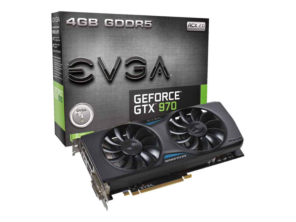 EVGA GeForce GTX 970 Graphics card GF GTX 970 4 GB GDDR5 PCIe 3.0 x16 2 x DVI, HDMI
