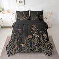 thumbnail image 2 of Castle Fairy Vintage Flowers Leaves Bedding Comforter Set,Black Brown Queen Bedding Sets, 2 of 8