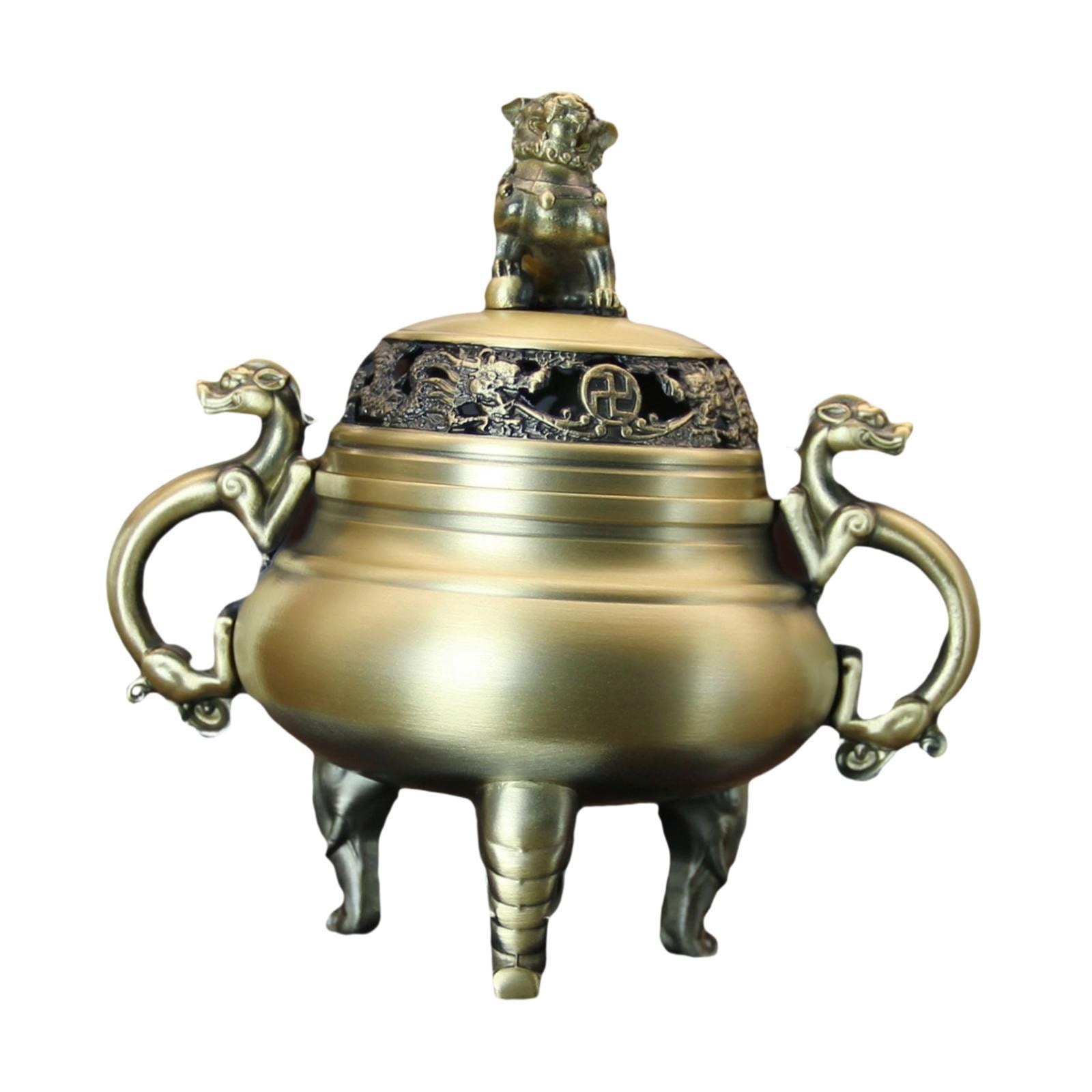 WLPZXP Chinese Incense Burner Brass Incense Holder Censer Fengshui Decoration for Hotel