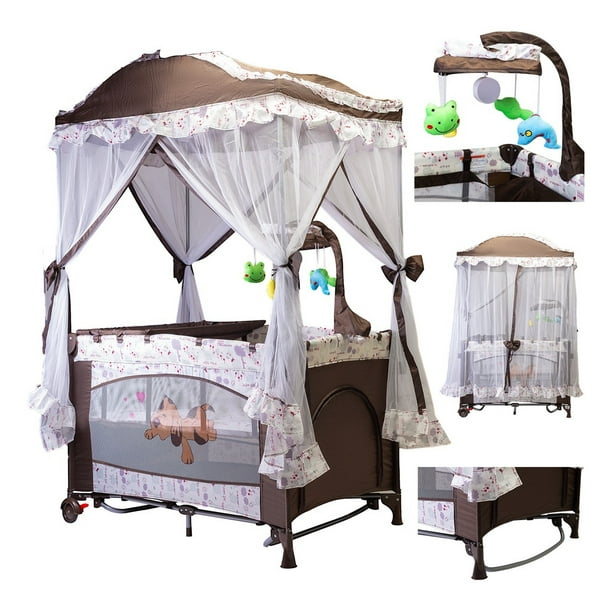 Cuna Corral Mecedor Starkids S12-7 Con Cambiador Café