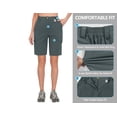 thumbnail image 5 of Mapamyumco Women's 10 Inch Inseam Hiking Cargo Shorts Quick Dry Lightweight Golf Shorts Bermuda for Summer Travel Size L, 5 of 7