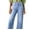 Beau Blue, variant on Wide Leg Jeans for Women High Waisted Stretchy Denim Pants Boyfriend Style Oversized Pockets
