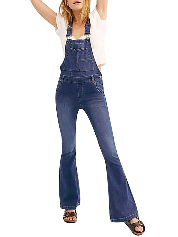 denim bell bottom overalls