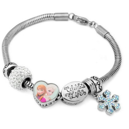 Stainless Steel Disney Frozen Charm Bracelet Set