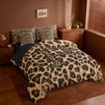 thumbnail image 2 of Erosebridal Cheetah Print 7 Pieces Bedding Comforter Set For Women,Letter P Monogrammed Full Bedding Set For Girls Kids,Reversible Black, 2 of 7