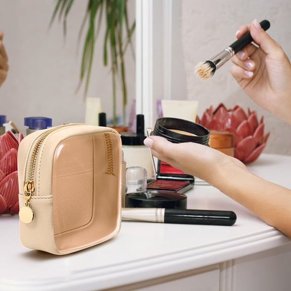 Small Transparent Makeup Bag Mini Cosmetic Organizer For Women Travel Clear Toiletry Pouch Daily Use Portable Carry