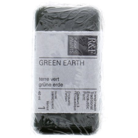 UPC: 0836943000681 | R&F Handmade Paints Encaustic Paint Cake  40ml  Green Earth