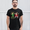 thumbnail image 3 of Tee Hunt Elf and Santa Claus Dab Dancing T-shirt Merry and Bright Christmas Men's Tee, Black, Small, 3 of 5