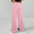 thumbnail image 4 of Women's High Waisted Wide Leg Sweatpants Casual Jogger Pants for Relaxed and Sporty Everyday Use,Pink,L, 4 of 6