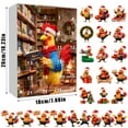 thumbnail image 4 of 2025 Christmas Chicken Countdown Calendar with 24Pcs 2D Acrylic Chicken Ornaments, Funny Rooster Hens with Santa Hats Advent Calendar Xmas Tree Decorations for Home Party, 4 of 9