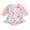Pink, variant on Suealasg Kids Girls Summer One Piece Swimsuit 1T 2T 3T 4T 5T 6T Little Girl Long Sleeve Ruffle Starfish Donut Leaves Print Swimwear Kids Girls Rash Guard Beach Bathing Suit