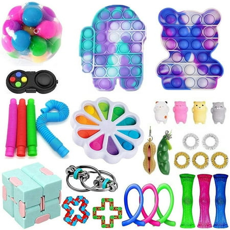 Puloru 30-piece sensory relief anti-stress finger pressure bubble gadget toyset