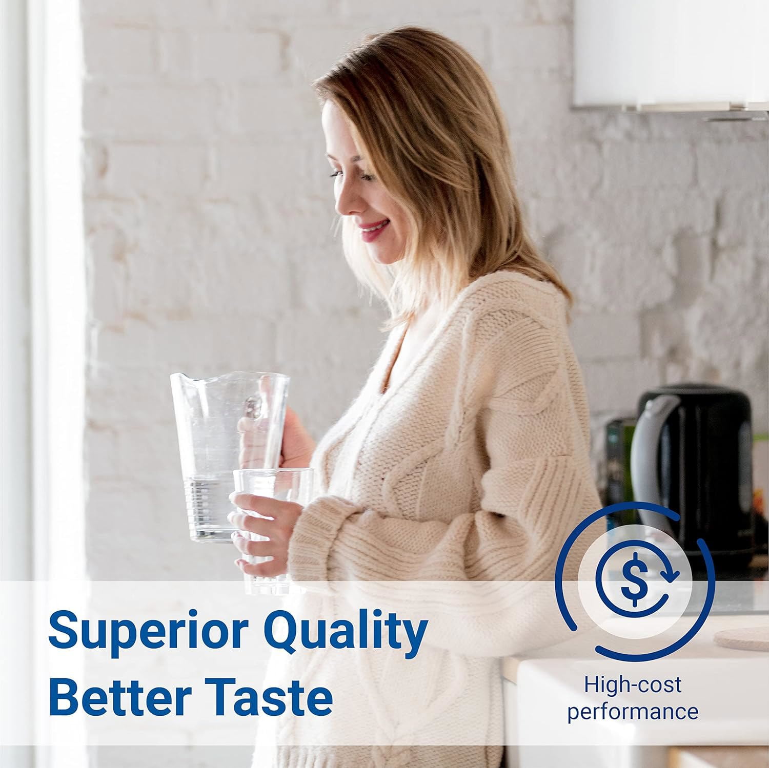 AQUA CREST 644845 Refrigerator Water Filter Replacement for Bosch® Ultra Clarity® 11034152, 9000077104, 9000194412, B26FT70SNS, B22CS80SNS, B22CS50SNS, Haier 0060820860, Miele KWF1000, 3 Filters