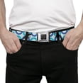 thumbnail image 3 of Buckle-Down Belt, Seatbelt Buckle Belt, Action Ski Pose Silhouettes Rings Blues Black, 30 to 44 Inches, 3 of 9