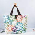 thumbnail image 4 of PENGXIANG Shopping Bag Waterproof Foldable Good Load-Bearing Exquisite Pattern Large Capacity Decorative Oxford Cloth Printing Women Shoulder Bag Grocery Pouch for Women, 4 of 8