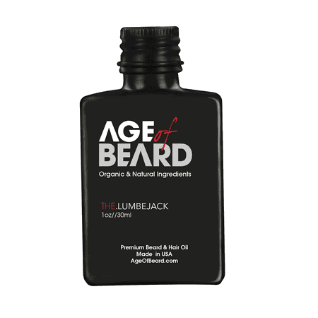 Age of Beard All Natural & Organic Beard Oil (1oz/30ml) - Fresh Pine & Woodsy Scent - Soften, Revitalize, Moisturize, Condition,