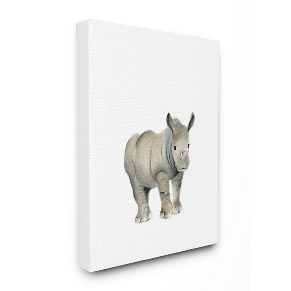 The Kids Room by Stupell Painted Rhino Single Animal Oversized Stretched Canvas Wall Art, 24 x 1.5 x 30