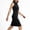 Black, variant on Women's Mock Neck Sleeveless Bodycon Midi Dress, Tie Front Ruched Stretchy Work Office Pencil Dress S-2XL
