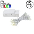 thumbnail image 6 of Novelty Lights 50 Light LED Battery Operated Christmas Mini Light Set, Warm White, White Wire, 18' Long, 6 of 6