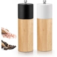 thumbnail image 1 of Oak Wood Salt and Pepper Mill Set with Adjustable Ceramic Grinder 6.5 inch", 1 of 5