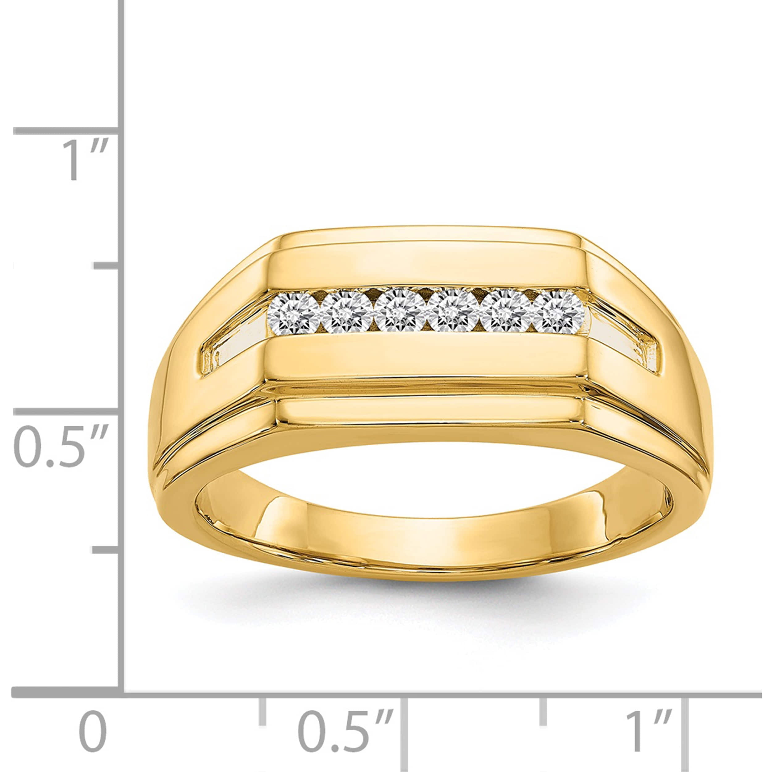 Macy's Men's Diamond Diagonal Cluster Ring (1/4 ct. t.w.) in 14k Gold-Plated  Sterling Silver - Macy's