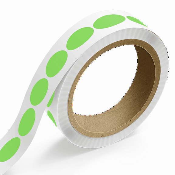 JAM Paper Standard Label Rolls, Oval, 1 x 2, Neon Green, 125 Labels/Roll