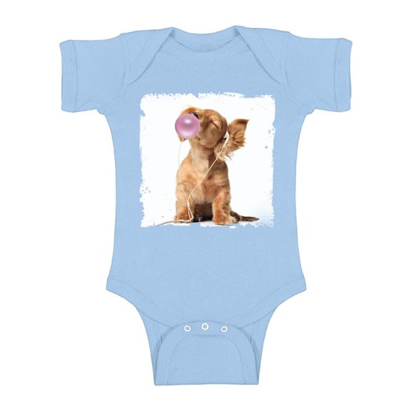 Awkward Styles Baby Dog Puppy Bodysuit Puppy Blowing Gum Baby Bodysuit Short Sleeve Cute Puppy Clothing Pink Mood Baby Boy Clothing Baby Girl Clothing Puppy One Piece Gifts for Baby Cute Bodysuit