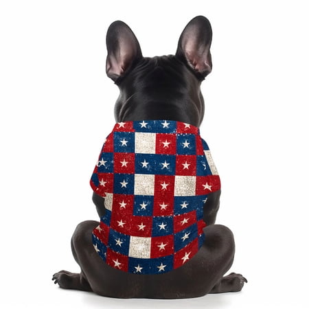 Anmrize American Flag Print Dog Outfit 4th of July Dog Shirt American Flag Costume Patriotic Pet Clothes Independence Day Dog Outfit Summer Vest for Small Medium Large Dogs A39