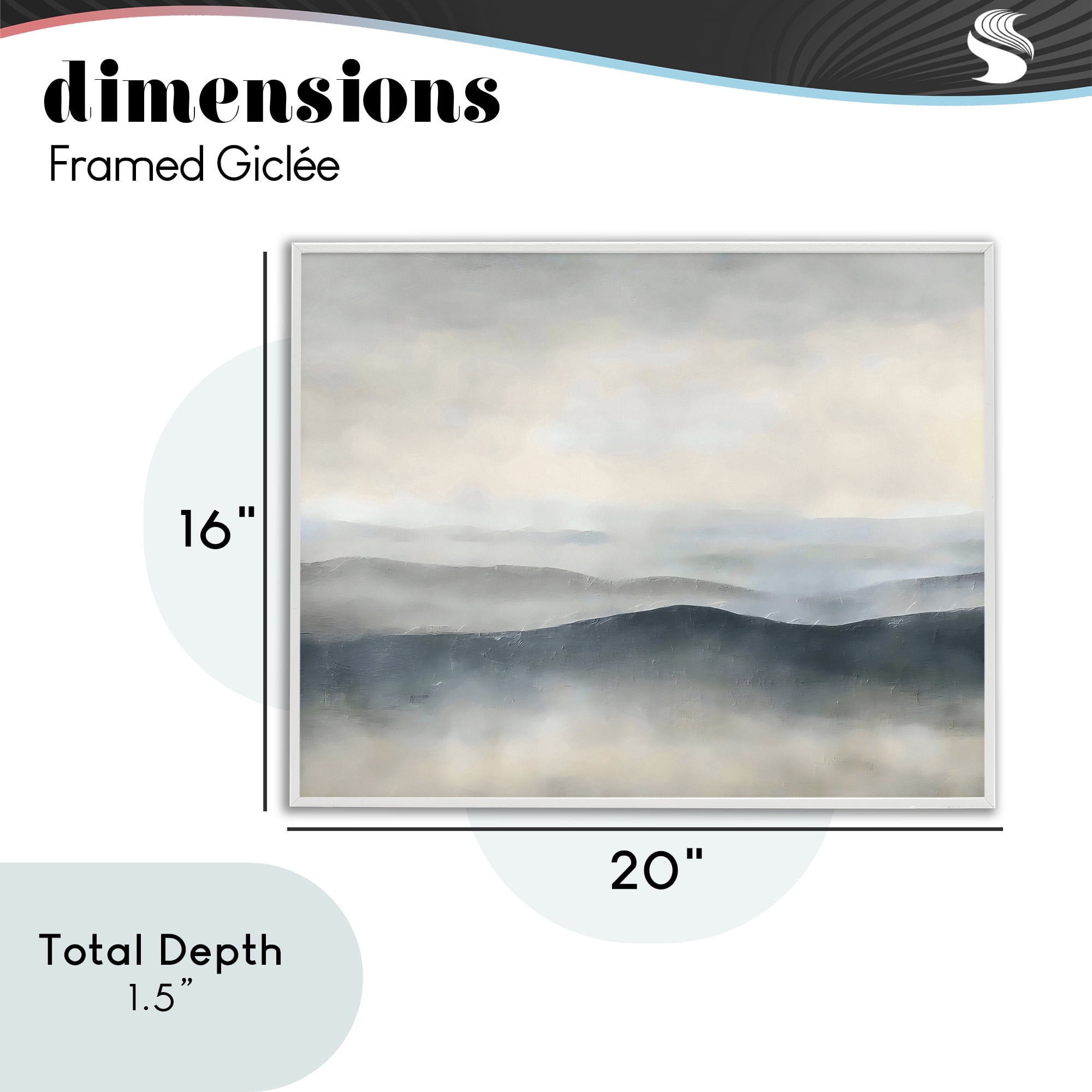 Stupell Industries Muted Horizon Serenity White Framed Giclee Art, design by Riley B