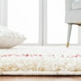 thumbnail image 3 of SAFAVIEH Venus Anuki Striped Shag Runner Rug, Ivory/Pink, 2'2" x 8', 3 of 7