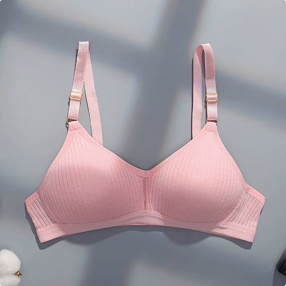 qelini Bras for Teen Girls Comfortable Solid Color Soft Support Bra Wireless Natural Shape Everyday Bra