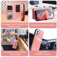 thumbnail image 5 of Asuwish Phone Case for Motorola Moto G Power 5G 2024 Zipper Wallet Detachable Cell Cover with Tempered Glass Screen Protector Crossbody Lanyard Strap Flower Flip Card Holder G5 Women Girls Rose Gold, 5 of 7
