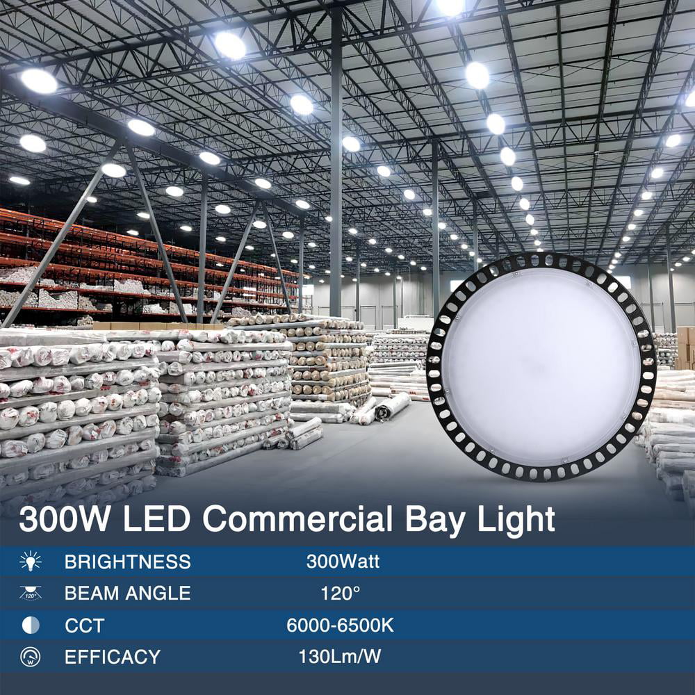 300W 200W 100W LED UFO High Low Bay Light Factory Warehouse Lighting 6500K IP65 