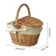 thumbnail image 3 of Handmade Food Fruit Storage Wicker Hamper Willow Woven Picnic Basket with Handle Double Lid for Shopping, 3 of 4