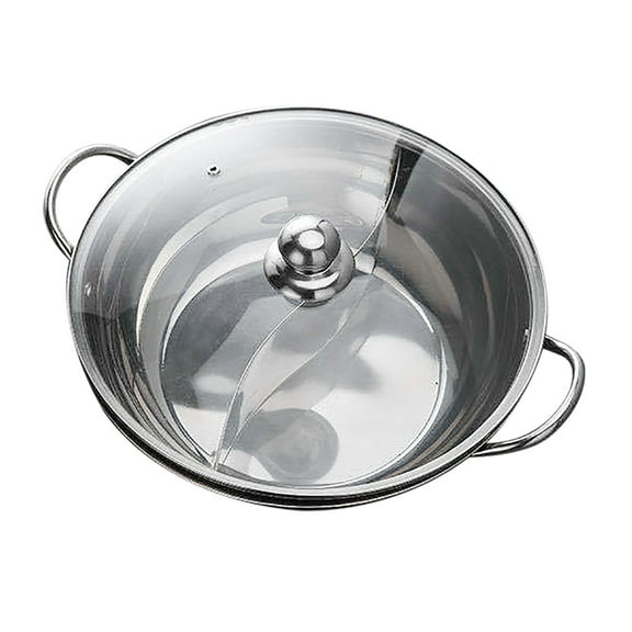 Dwellnix Stainless Steel Shabu Pot Hot Cookware Soup Induction Nabe Lid Cooking Dual Side