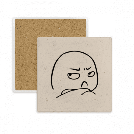 

Get Angry Strabismus Black Happy Square Coaster Cup Mat Mug Subplate Holder Insulation Stone