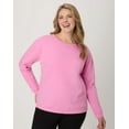 thumbnail image 6 of Hanes EcoSmart Women's Fleece Sweatshirt, V-Notch Spirited Pink L, 6 of 10