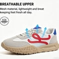 thumbnail image 3 of CHICVOMEY Women's Retro Running Sneakers Breathable Mesh Suede Casual Walking Shoes Non-Slip Chunky Sole Lace-Up Athletic Trainers for Daily Work Travel, 3 of 8