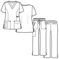 thumbnail image 4 of Maevn Eon Women's V-Neck Pocket Top & Full Elastic Zipper Pocket Cargo Pant Scrub Set, 4 of 5
